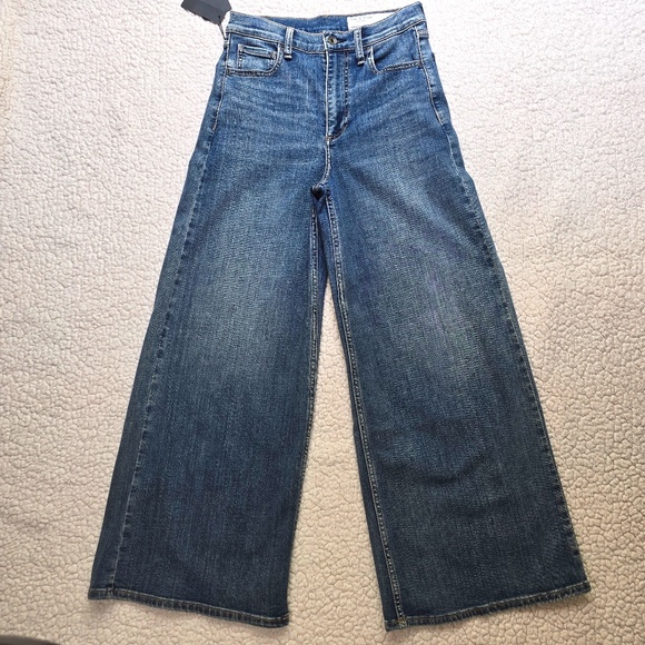 rag & bone Serena High Rise Crop Wide Leg Jeans Size 26 - Picture 2 of 15